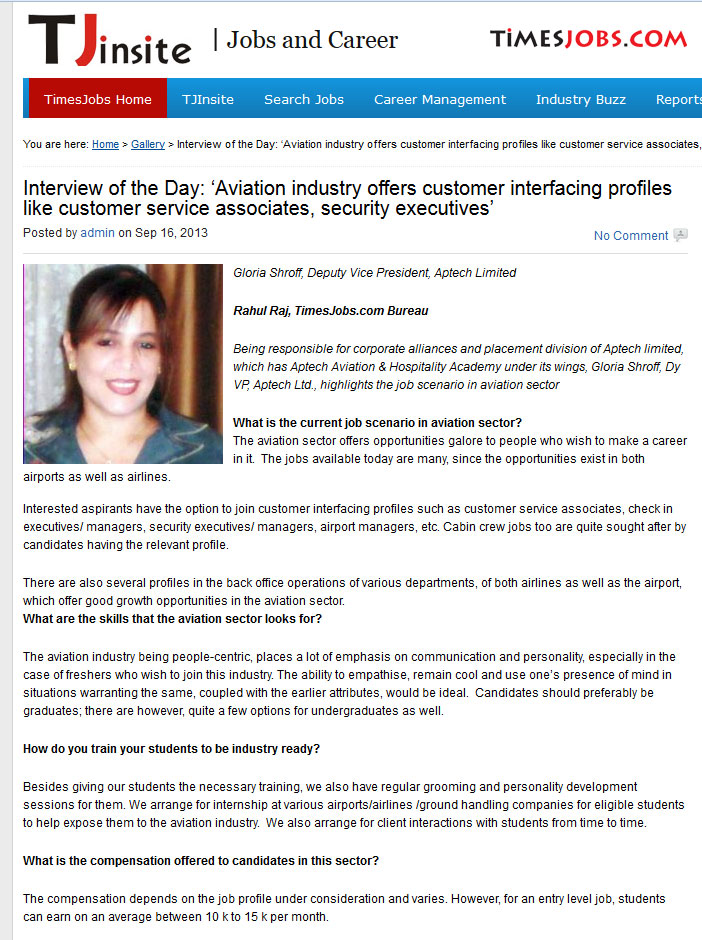 Employment opportunities in the aviation industry